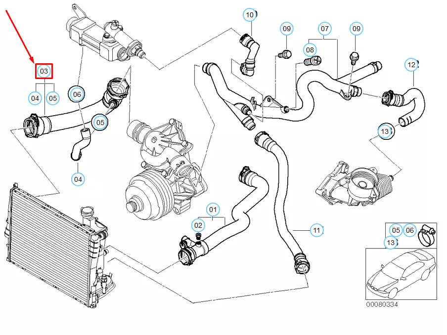 NEW BMW 3 E46 COOLING SYSTEM WATER HOSE 11537787177 7787177 ORIGINAL