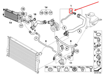 NEW BMW 3 E90 EXPANSION TANK HOSE 17127803838 7803838 ORIGINAL
