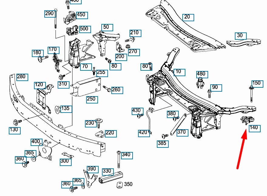 NEW MERCEDES-BENZ GLC COUPE C253 RADIATOR SUPPORT A2136205800