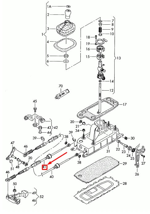 NEW AUDI A3 SPORTBACK 8P MANUAL TRANSMISSION SHIFT CABLE 1K0711265AQ ORIGINAL