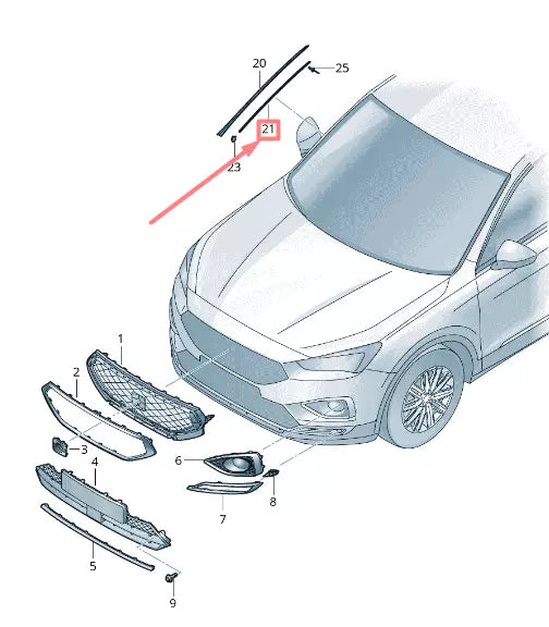 NEW VOLKSWAGEN TIGUAN AD MK2 RIGHT WINDSHIELD RETAINING STRIP 5NA854542 ORIGINAL