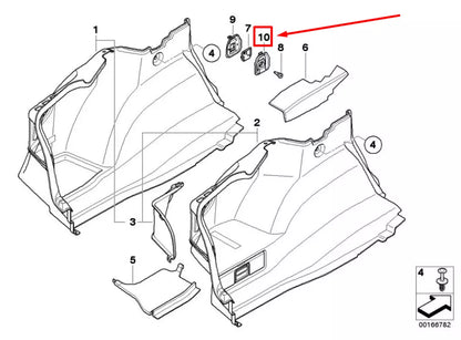NEW BMW 3 E90 REAR LEFT TRUNK FASTENING LOOP COVER 7129652 51477129652 ORIGINAL