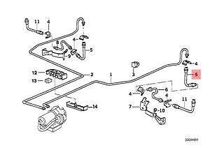 new bmw 3 e36 rear right inner brake hose 34321159524 original