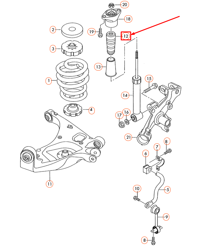 new audi a4 8e b6 rear suspension stop buffer 4b0512131n original