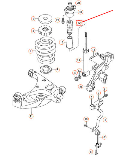 new audi a4 8e b6 rear suspension stop buffer 4b0512131n original