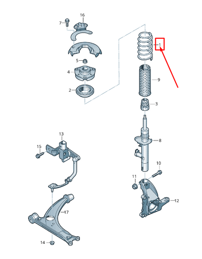 new audi q3 8u front coil spring 5n0411105ba original