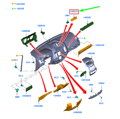 new ford ranger t6 mk1 instrument panel trim cover 1753363 original