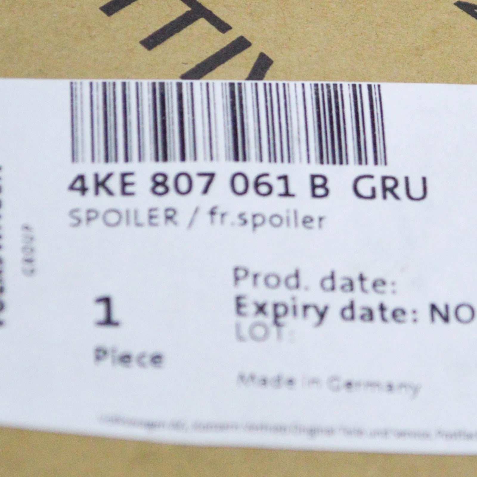 NEW AUDI E-TRON SPORTBACK GEA FRONT LEFT BUMPER SPOILER 4KE807061BGRU