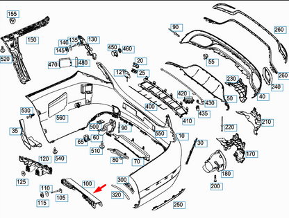 NEW MERCEDES-BENZ C-CLASS W205 REAR BUMPER BASIC CARRIER A2058850265 ORIGINAL