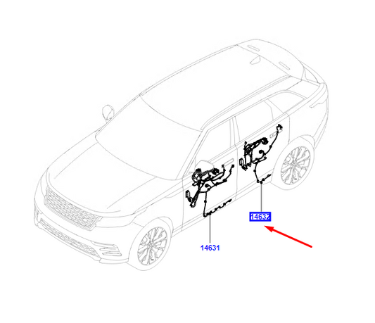 new land rover range rover velar l560 rear right door wire lhd lr094946 original