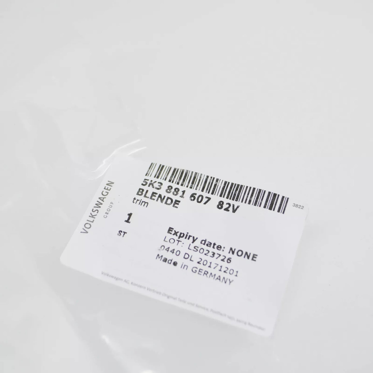 NEW VW GOLF 5G MK7 FRONT SEAT LEFT HANDLE SHELL TRIM 5K388160782V ORIGINAL