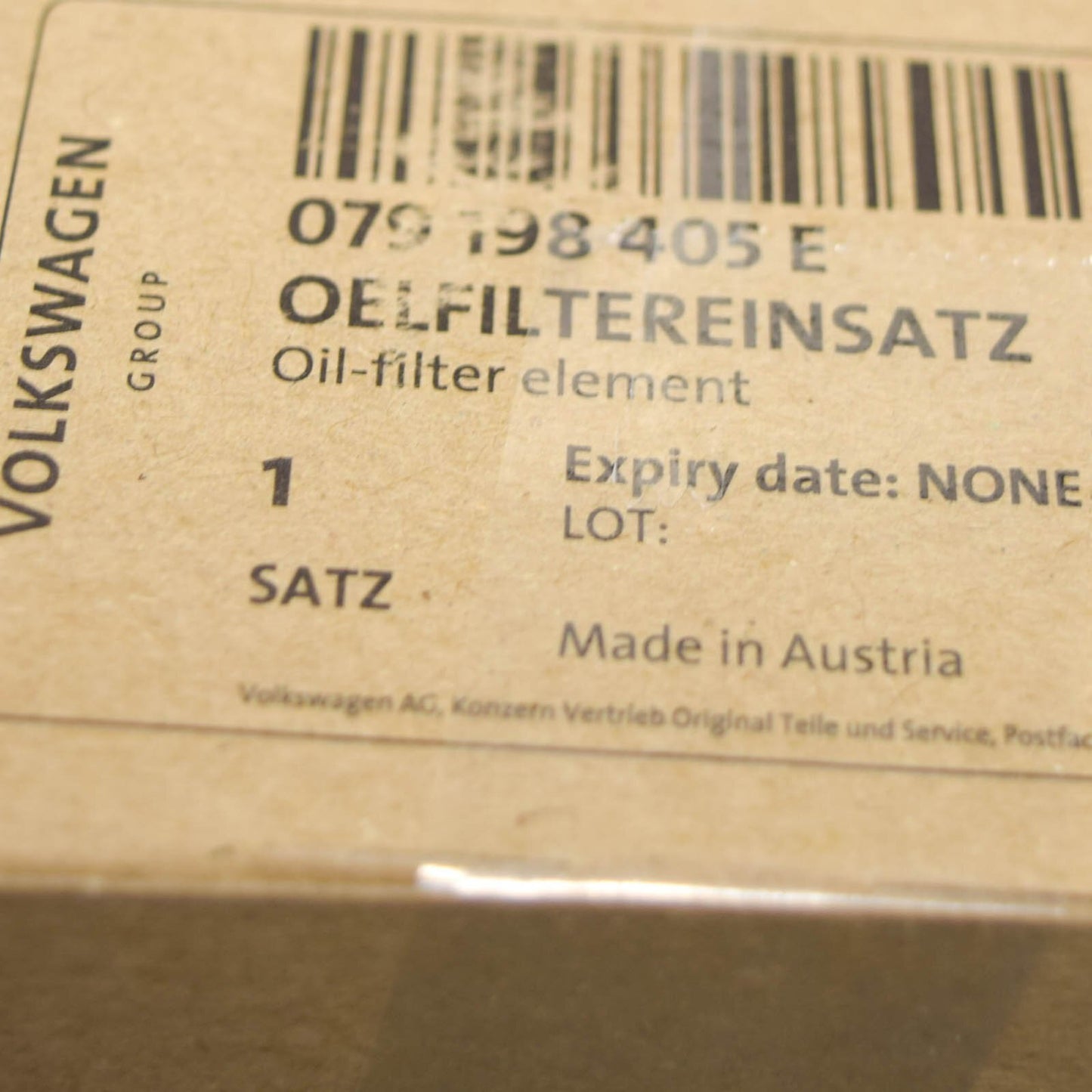 NEW AUDI S5 8T OIL FILTER 079198405E 4.2 PETROL 260KW ORIGINAL