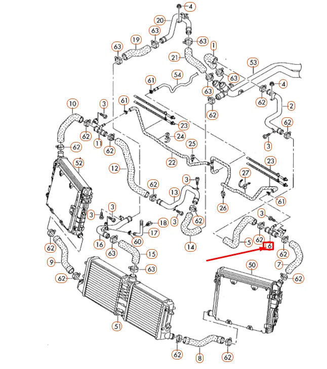 NEW AUDI R8 42 COOLANT LEFT BREATHER LINE 420121455 ORIGINAL