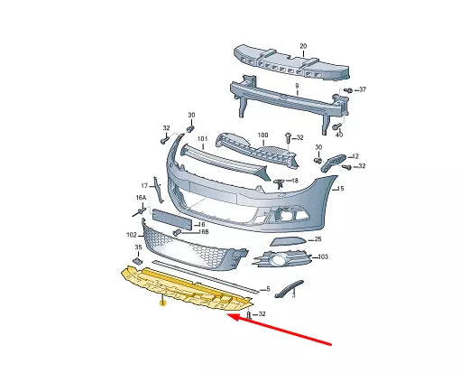 NEW VOLKSWAGEN SCIROCCO 137 138 FRONT BUMPER LOWER SPOILER 1K8805903B9B9