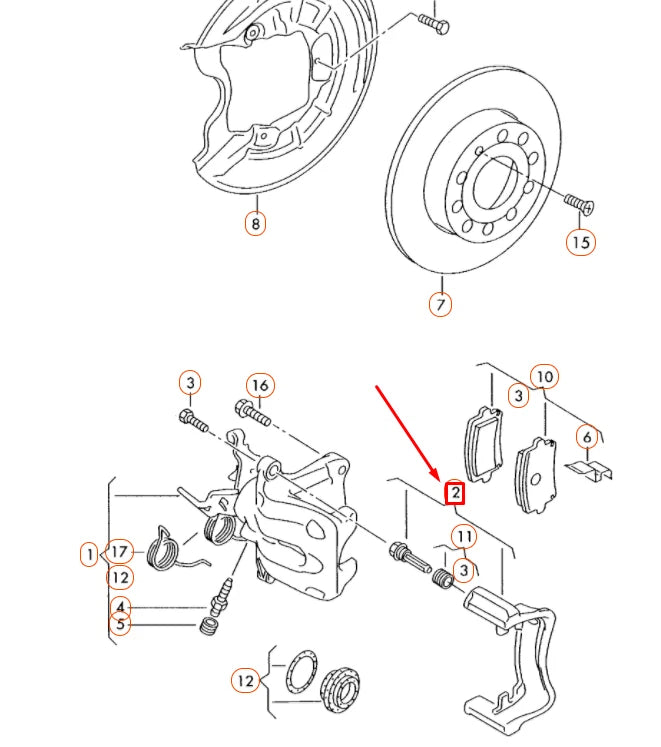 NEW VOLKSWAGEN BEETLE A5 REAR WHEEL BRAKE CALIPER CARRIER 1K0615425AD