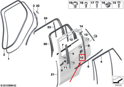 new bmw x7 g07 rear right door seal 51357453848 7453848 original
