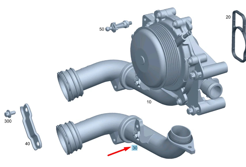 NEW MERCEDES-BENZ C W204 WATER PUMP COOLANT LINE A6512001251 ORIGINAL
