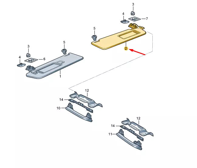 NEW VW ID.4 RIGHT SIDE SUN VISOR 5NN857552LSX4 ORIGINAL