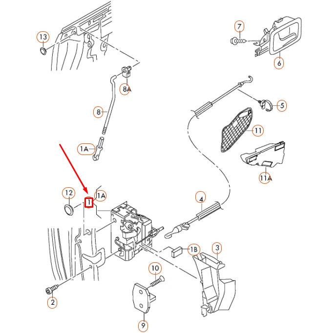 NEW AUDI A3 8P REAR LEFT DOOR LOCK WITH DOOR CONTACT SWITCH 4F0839015B ORIGINAL