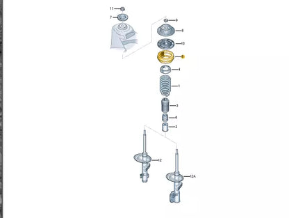 NEW VOLKSWAGEN TRANSPORTER T6 FRONT TOP STRUT MOUNT BEARING 7LA412249 ORIGINAL