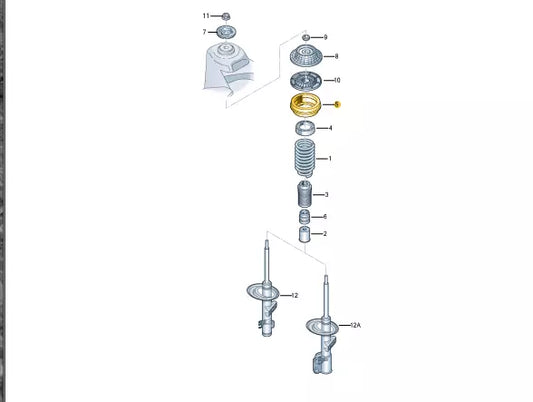 NEW VOLKSWAGEN TRANSPORTER T6 FRONT TOP STRUT MOUNT BEARING 7LA412249 ORIGINAL