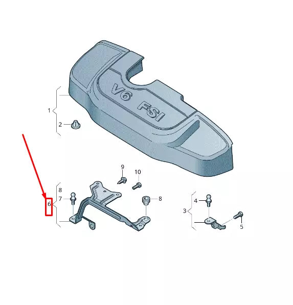 NEW VW TOUAREG 7P ENGINE COVER BRACKET 03H103777C ORIGINAL