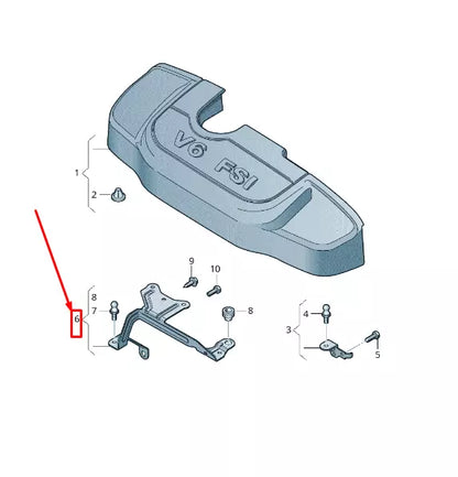 NEW VW TOUAREG 7P ENGINE COVER BRACKET 03H103777C ORIGINAL