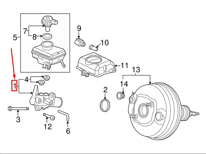 NEW AUDI A5 SPORTBACK 8T BRAKE MASTER CYLINDER 8T0611021 ORIGINAL