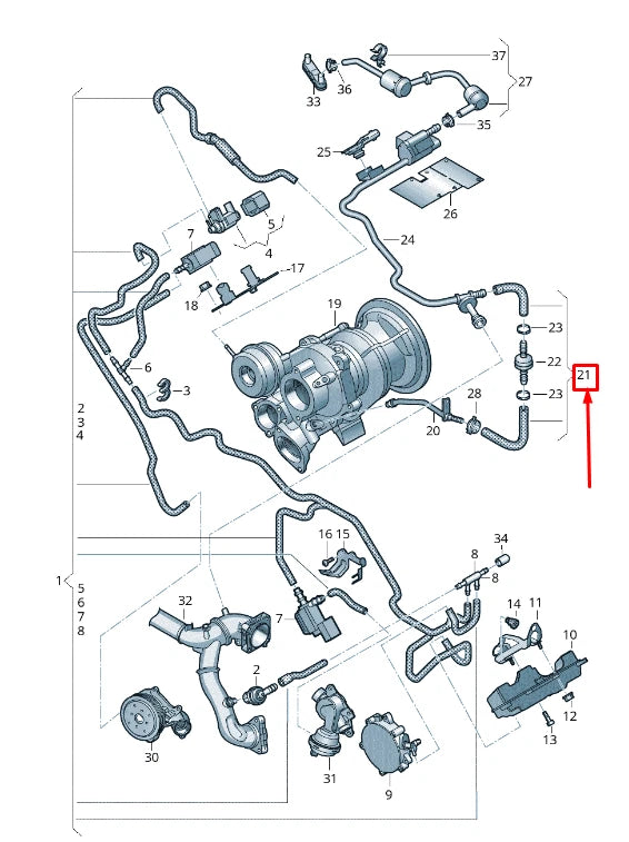 NEW AUDI A8 4N ENGINE AIR HOSE 06M133394K