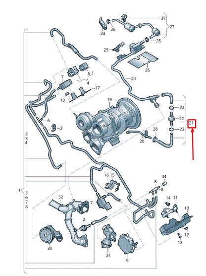 NEW AUDI A8 4N ENGINE AIR HOSE 06M133394K
