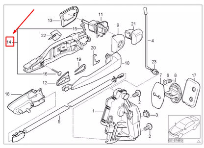 NEW BMW 3 E46 FRONT LEFT OUTSIDE DOOR HANDLE CARRIER 51218216121 8216121