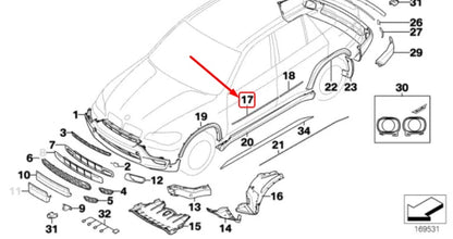 NEW BMW X5 E70 FRONT LEFT DOOR MOLDING 51137903857 7903857 ORIGINAL