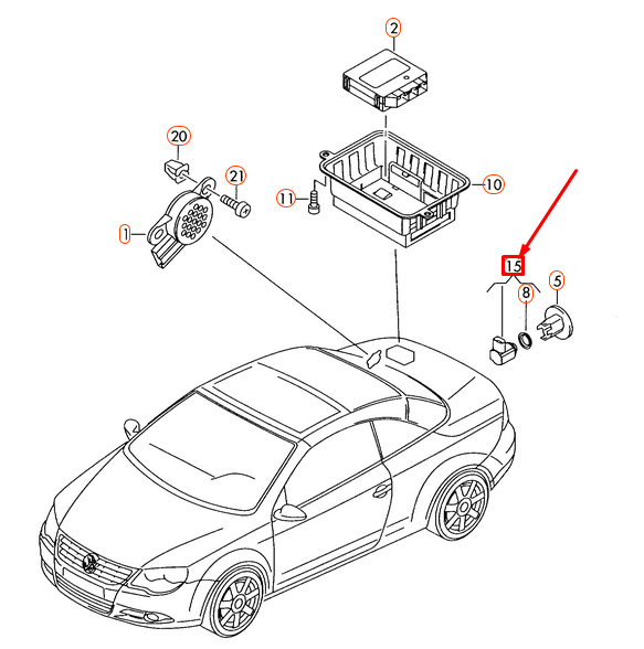 new volkswagen eos rear pdc parking sensor 3d0998275a original