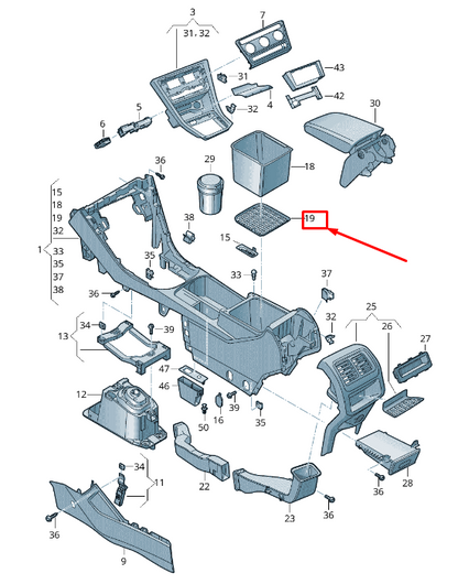 new vw touran 5t stowage compartment insert 5ta863328a82v original