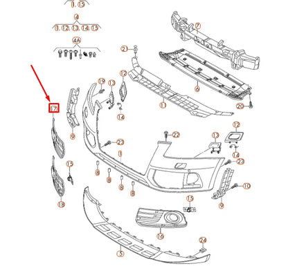 NEW AUDI Q5 8R FRONT RIGHT BUMPER GRILLE 8R0807682JZDE ORIGINAL