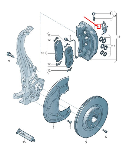NEW AUDI Q7 4M FRONT LOWER BRAKE CALIPER RETAINING CLIP 4M0615269C