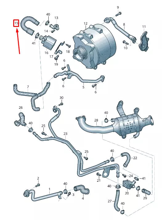 NEW AUDI A8 4N ENGINE COOLANT RETURN HOSE 059121049C