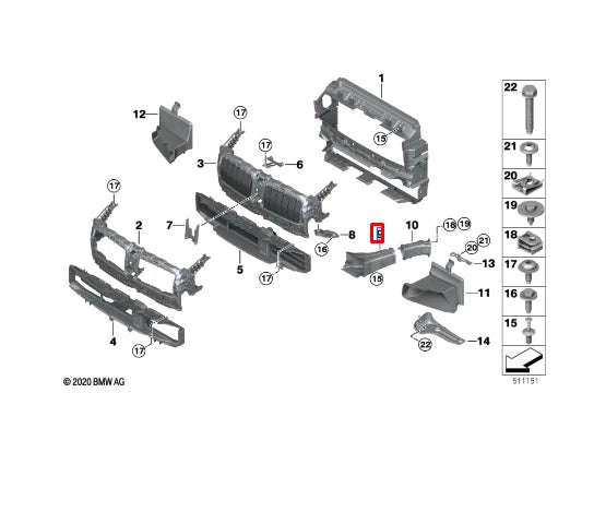 NEW BMW 4 COUPE G22 FRONT LEFT BRAKE AIR DUCT TUBE 51745A32061 ORIGINAL