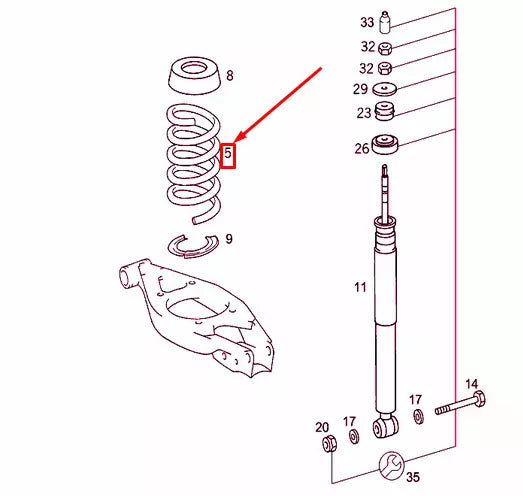 NEW MERCEDES-BENZ E W210 REAR COIL SPRING A2103243304 ORIGINAL