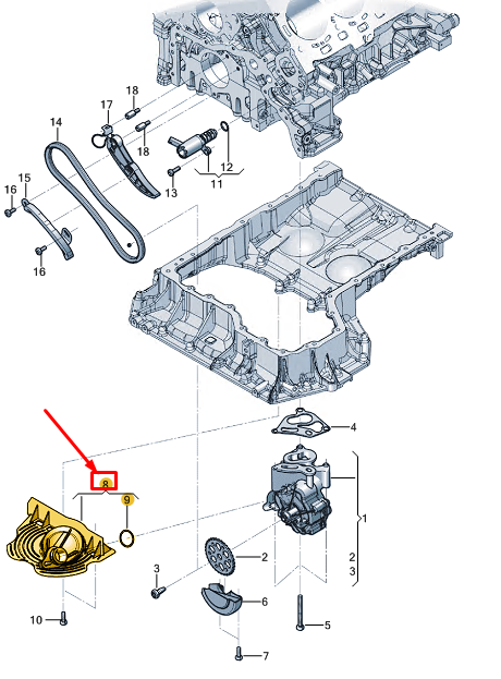 new audi a8 d5 engine oil pump pickup tube 0p2115155d original