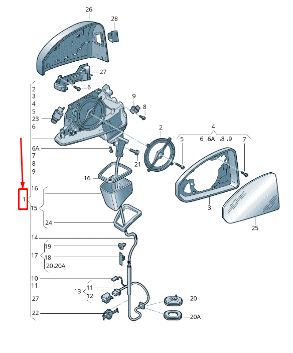 new audi a5 f5 front left side wing mirror rhd 8w6857409cj9b9 original