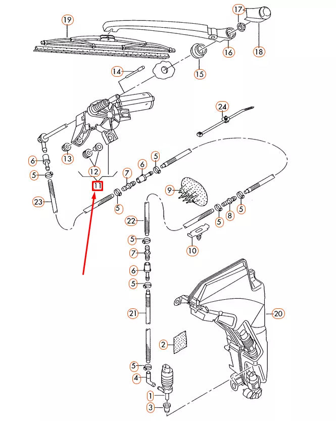NEW AUDI Q5 8R REAR WIPER MOTOR 8R0955711C ORIGINAL