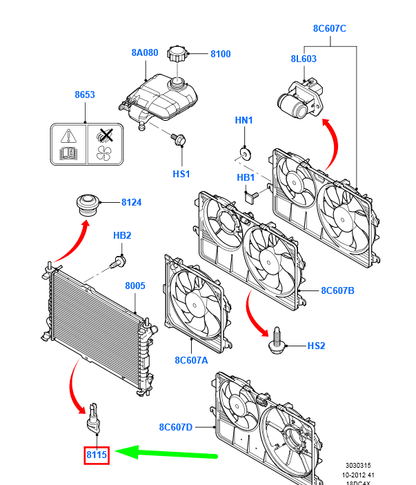 new ford transit connect mk1 radiator drain plug 4367094 2t14-8115-aa original