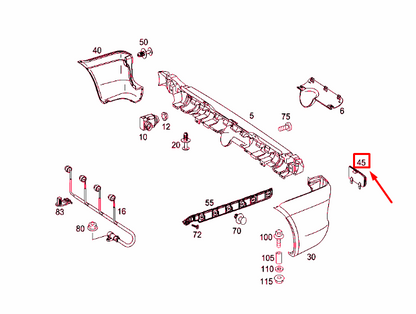 NEW MB VITO BUS W638 REAR BUMPER LEFT RED REFLECTOR A6398260440 ORIGINAL
