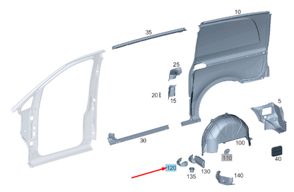 NEW MB VITO W447 REAR CROSS MEMBER RIGHT COVER A44788901009051 ORIGINAL