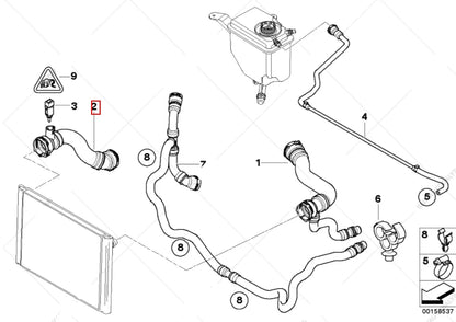 NEW BMW 5 E60 RIGHT LOWER WATER RADIATOR HOSE 17127521778 7521778 ORIGINAL