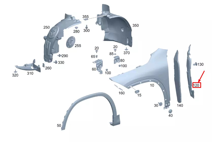 NEW MERCEDES-BENZ GLA H247 FRONT RIGHT FENDER REAR GAP COVER A2478891700