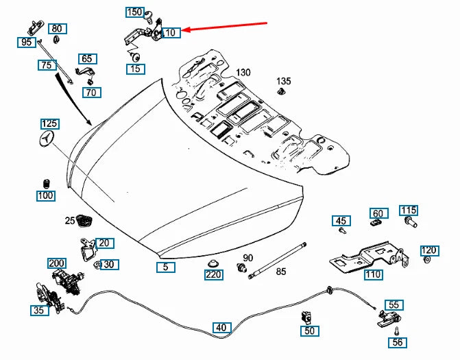 NEW MERCEDES-BENZ VITO W447 ENGINE HOOD RIGHT HINGE A4478804600