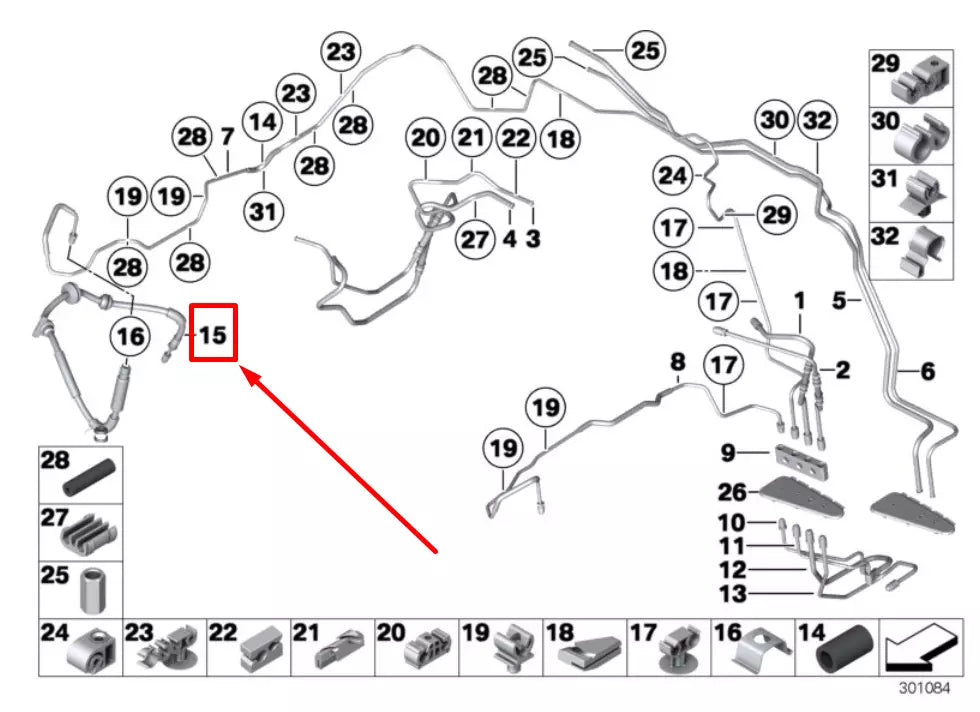 NEW BMW 6 COUPE F13 FRONT BRAKE LINE 2284318 34322284318 ORIGINAL