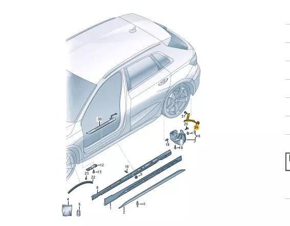 NEW AUDI A3 LIMOUSINE 8Y REAR RIGHT WHEEL COVER 8Y0853818 ORIGINAL